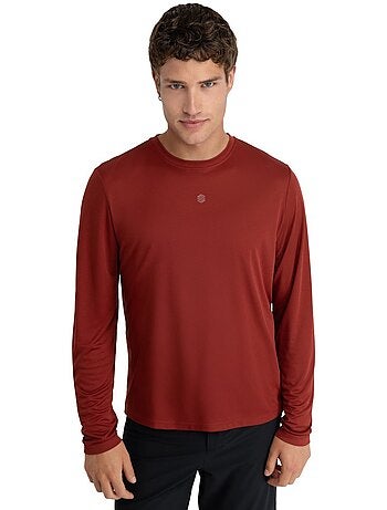 Camiseta manga larga montaña hombre senderismo hombre reserve maroon