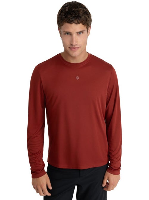 Camiseta manga larga montaña hombre senderismo hombre reserve maroon - Kiabi Camiseta manga larga montaña hombre senderismo hombre reserve maroon - Kiabi