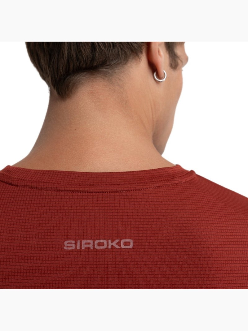 Camiseta manga larga montaña hombre senderismo hombre reserve maroon Rojo ladrillo - Kiabi
