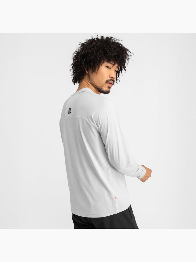 Camiseta manga larga montaña hombre senderismo hombre zion Blanco Gris - Kiabi