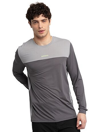 Camiseta manga larga mtb hombre ciclismo hombre mtb endo gray