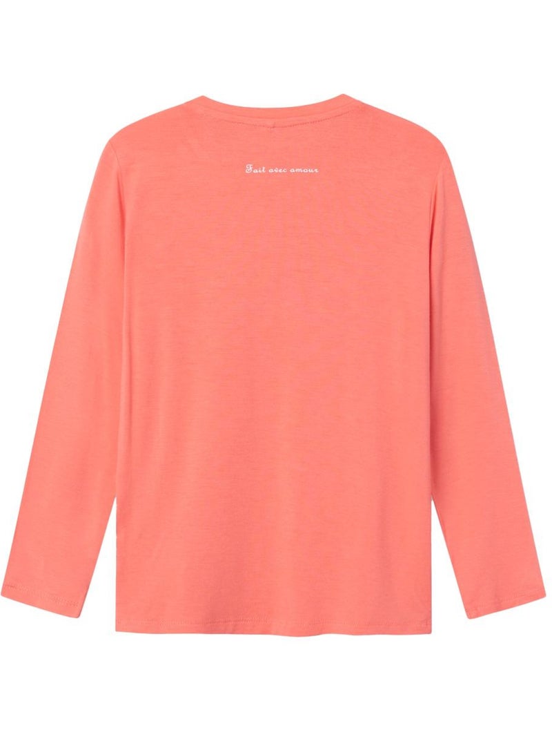 Camiseta Manga Larga para Niña Name it Naranja - Kiabi