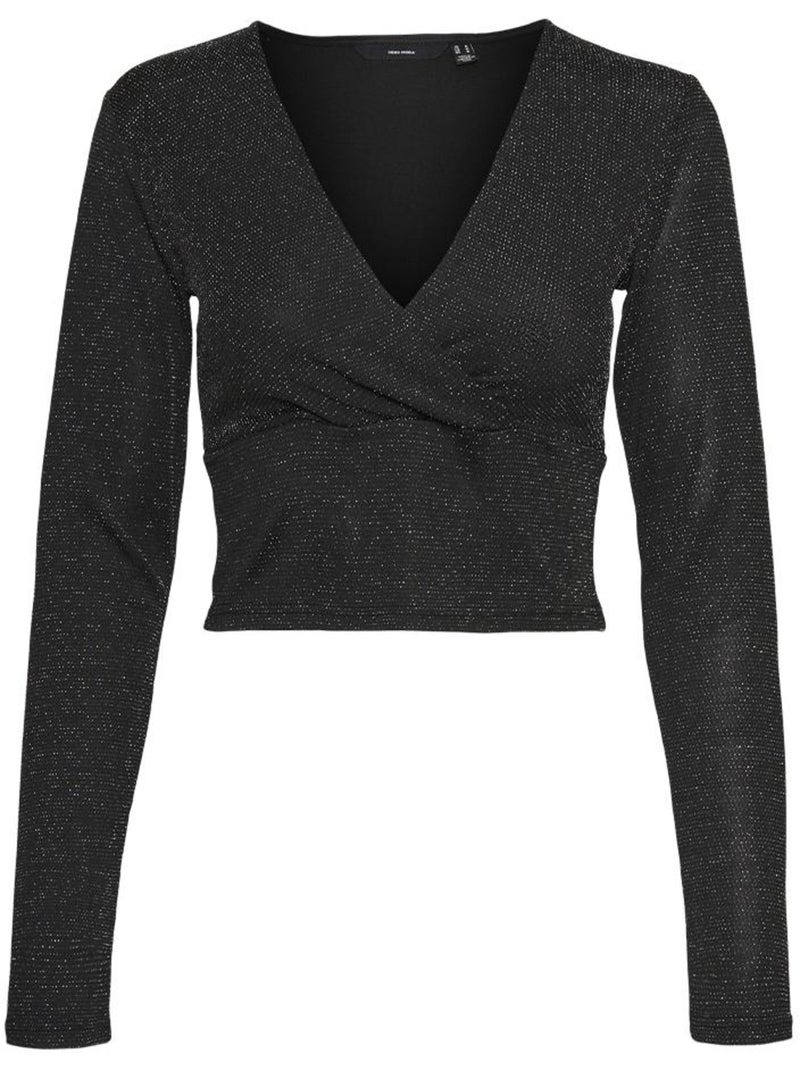 Camiseta Manga Larga Vero Moda para Mujer Negro Plateado - Kiabi