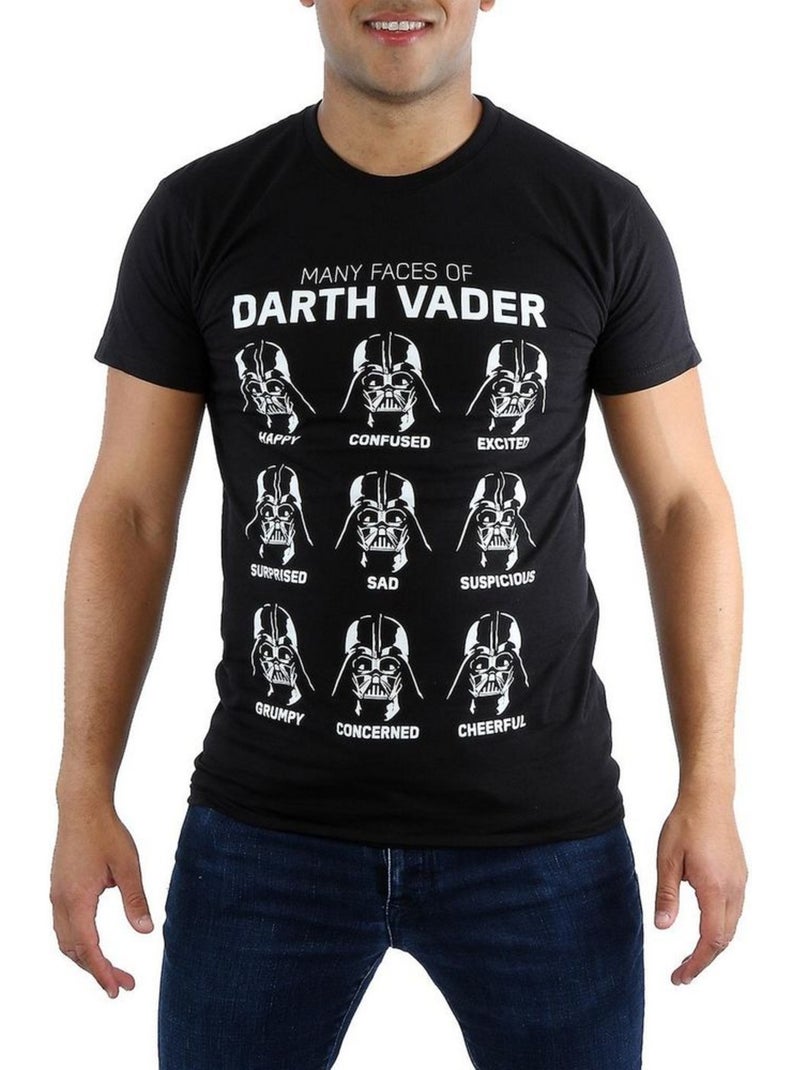 Camiseta many faces of darth vader de algodón para hombre - star wars Negro - Kiabi