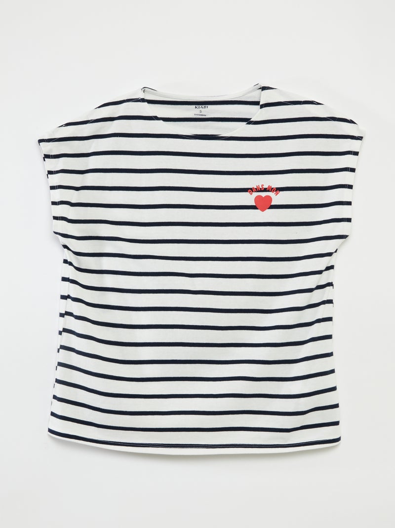 Camiseta marinera - colección fácil de poner Blanco - Kiabi