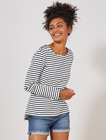 Mujer talla 34 a 48 - Camiseta marinera - Kiabi