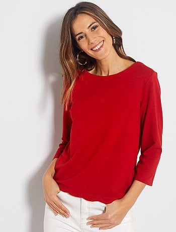 Camiseta marinera con acabado festoneado - Kiabi