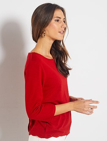 Camiseta marinera con acabado festoneado - Kiabi