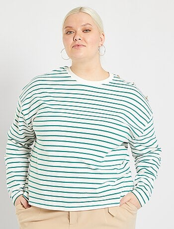 Camiseta marinera con botones martillados - Kiabi