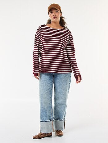 Camiseta marinera con cuello barco