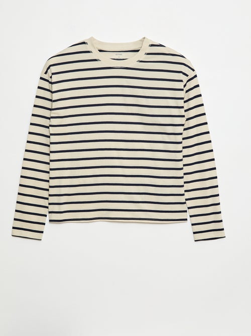 Camiseta marinera con hombro abotonado con velcro - So Easy - Kiabi