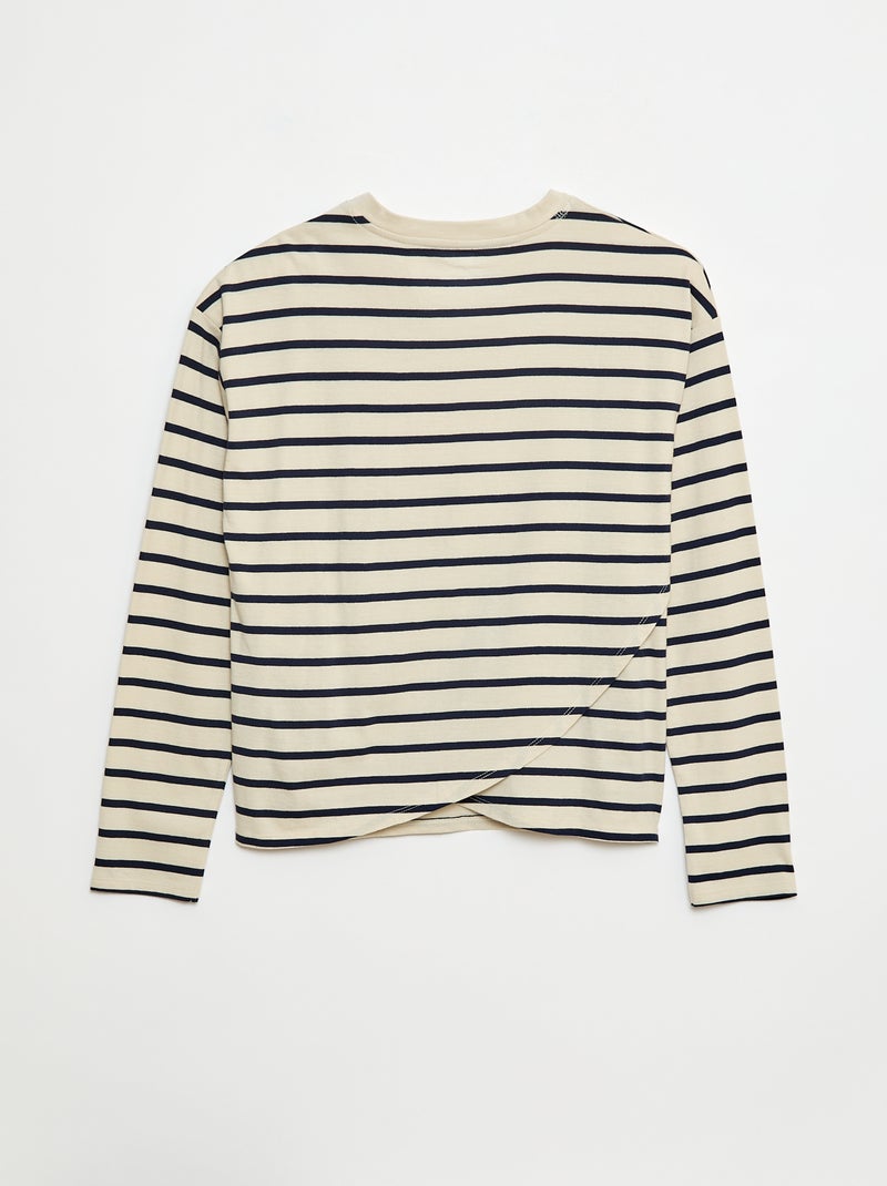 Camiseta marinera con hombro de velcro - colección fácil de poner Blanco - Kiabi