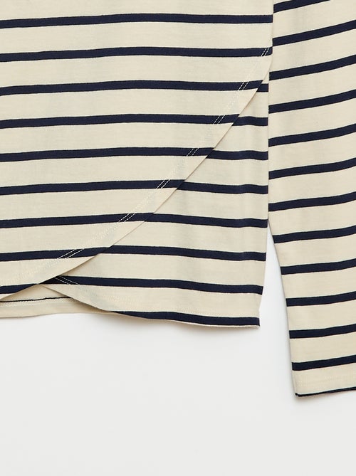 Camiseta marinera con hombro de velcro - colección fácil de poner - Kiabi