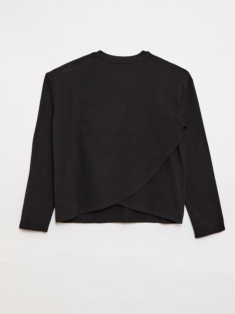 Camiseta marinera con hombro de velcro - colección fácil de poner Negro - Kiabi