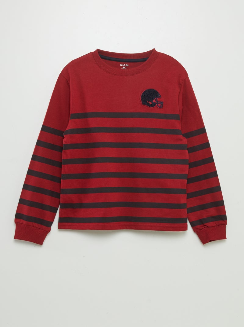 Camiseta marinera con mensaje de rizo ROJO - Kiabi