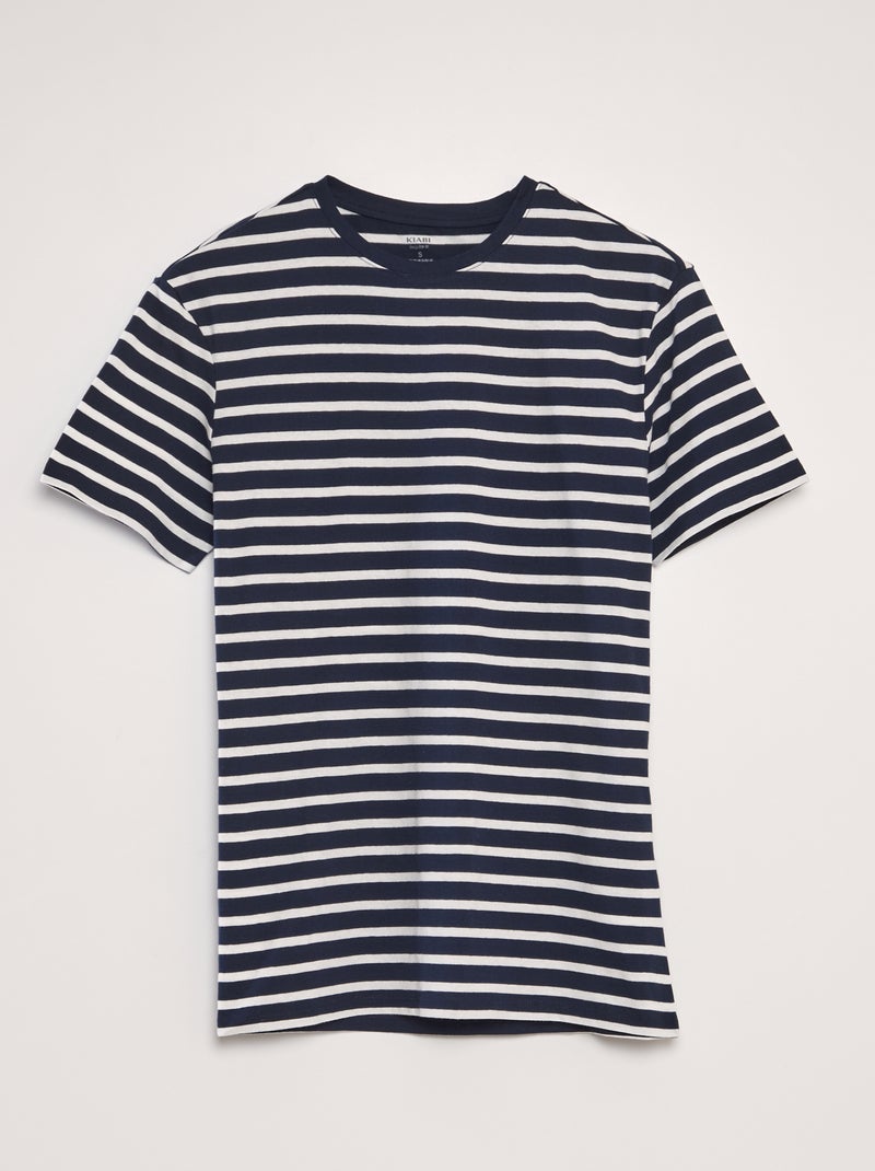 Camiseta marinera de algodón AZUL - Kiabi