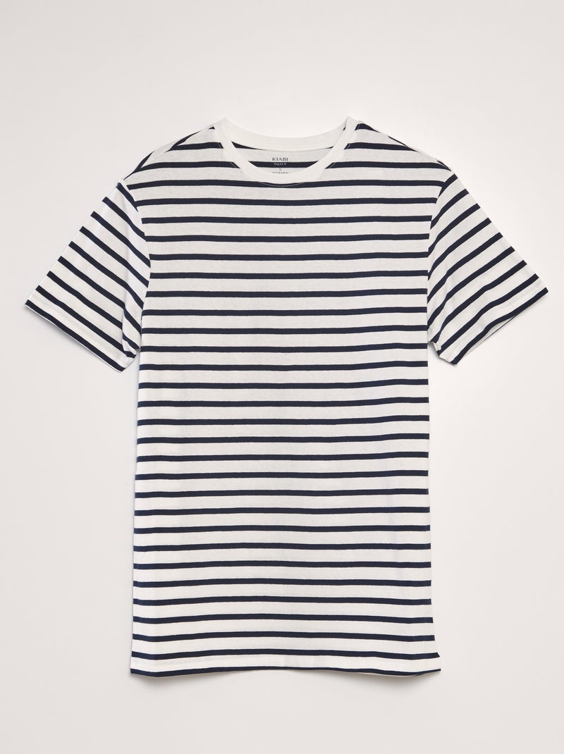 Camiseta marinera de algodón BLANCO - Kiabi