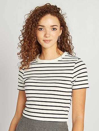 Camiseta marinera de algodón elástico