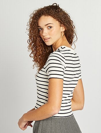 Camiseta marinera de algodón elástico