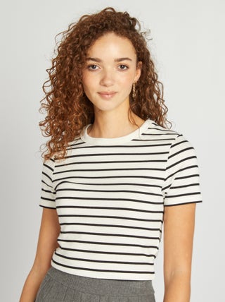 Camiseta marinera de algodón elástico