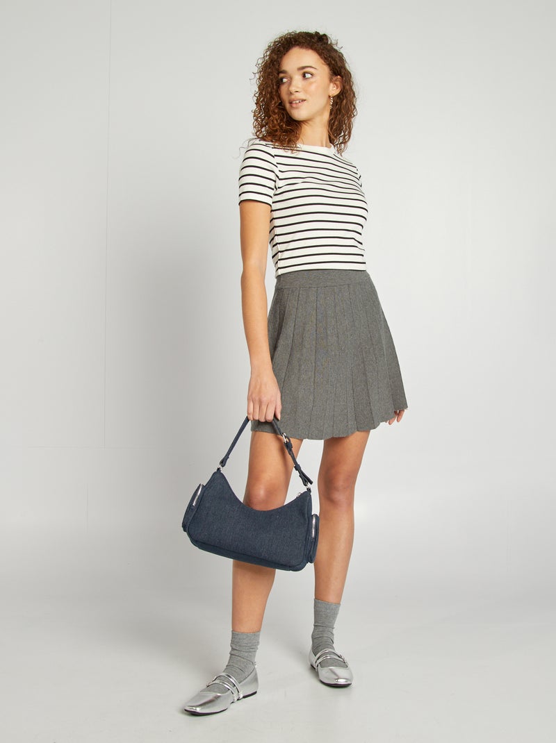 Camiseta marinera de algodón elástico BLANCO - Kiabi