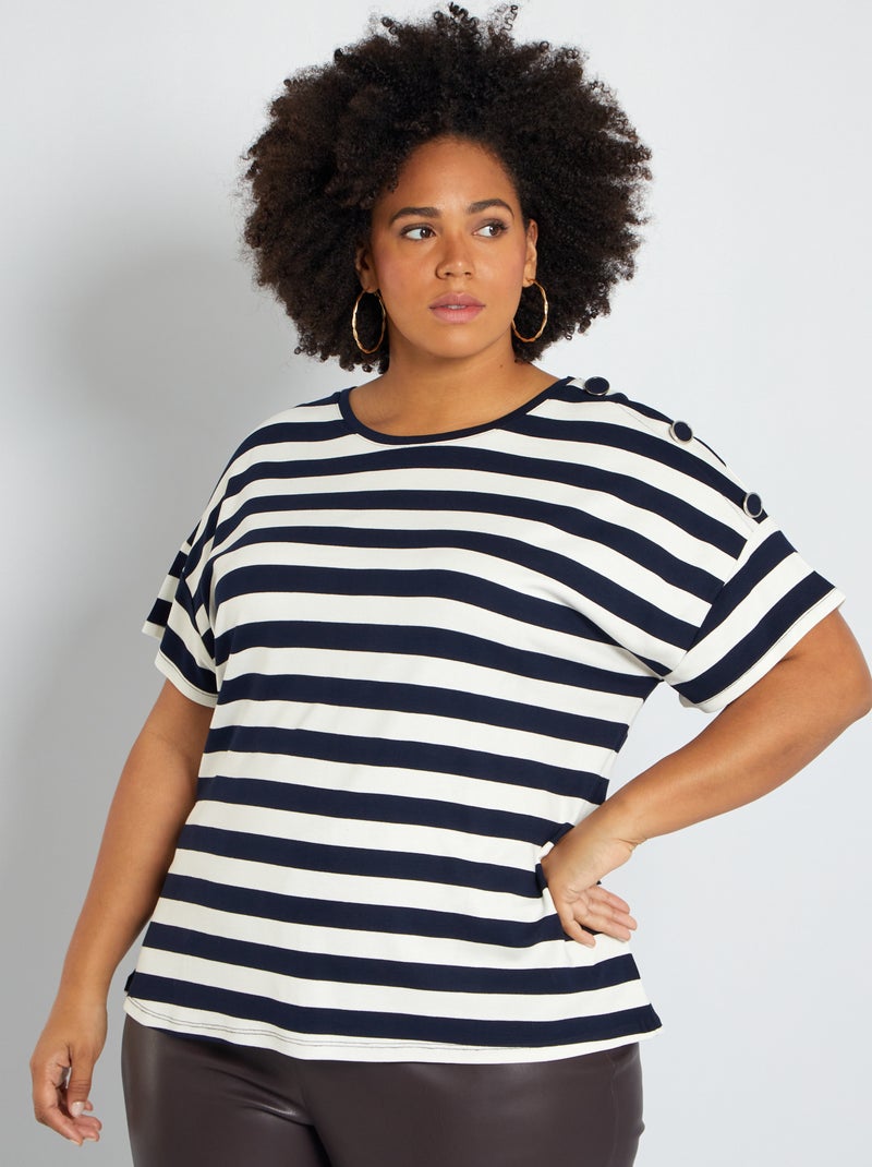 Camiseta marinera de manga corta AZUL - Kiabi