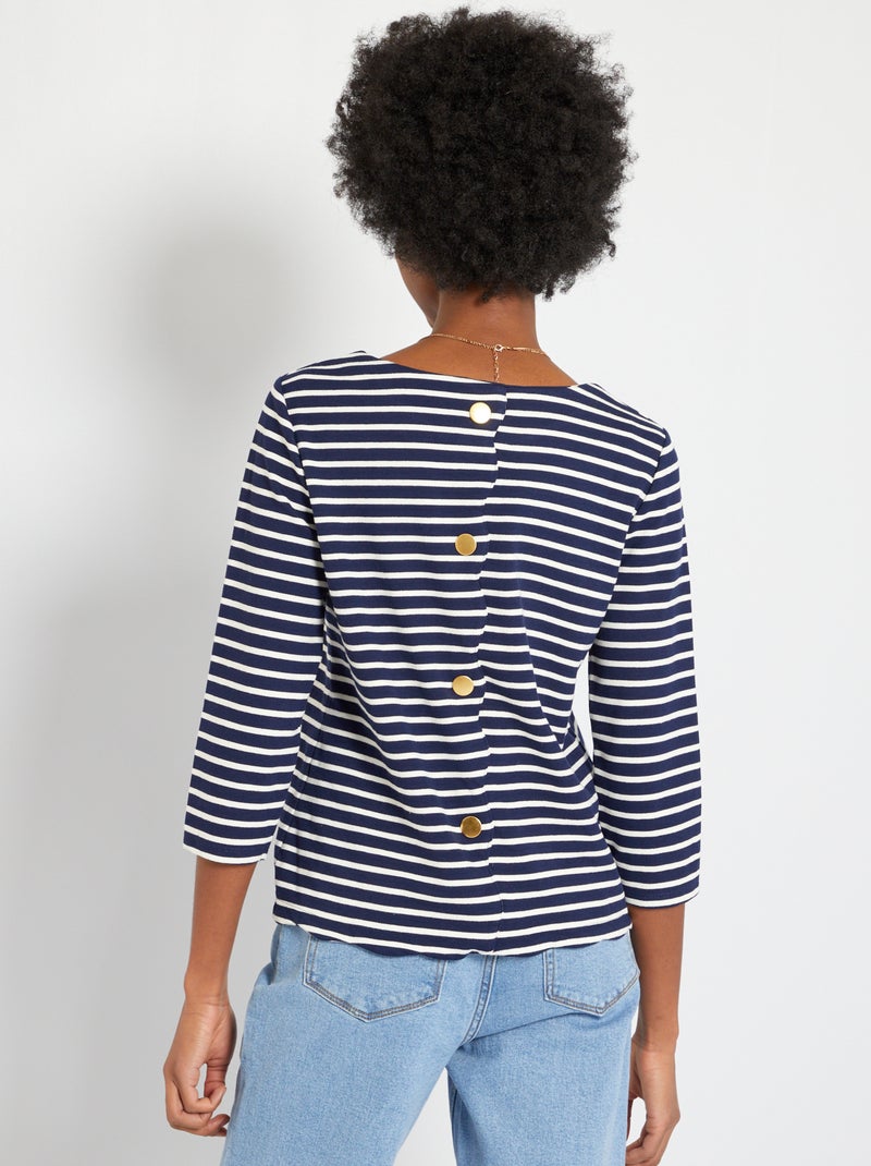 Camiseta marinera de manga larga AZUL - Kiabi