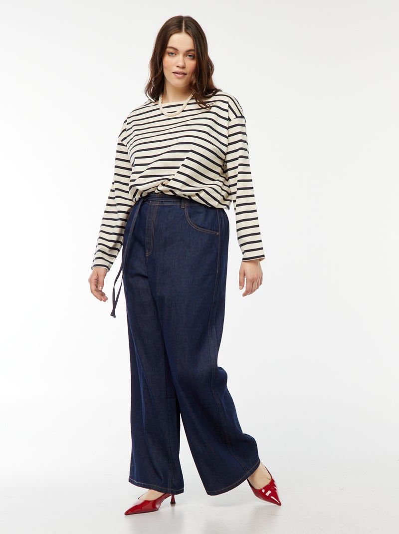 Camiseta marinera oversize Blanco - Kiabi