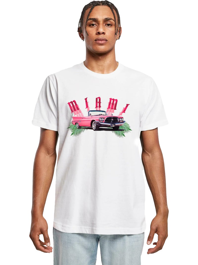 Camiseta miami diseño coche para hombre - mister tee Blanco - Kiabi