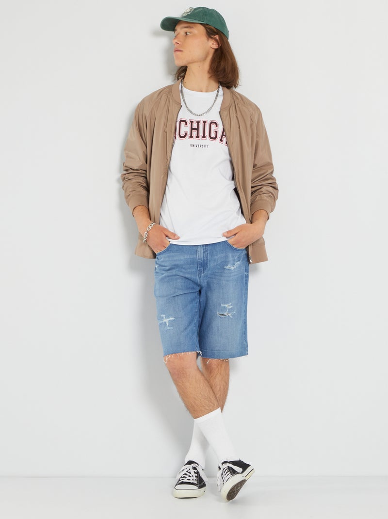 Camiseta 'Michigan' de manga corta Blanco - Kiabi
