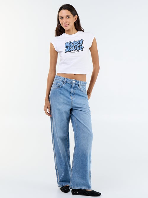 Camiseta 'Mickey' cropped - Kiabi
