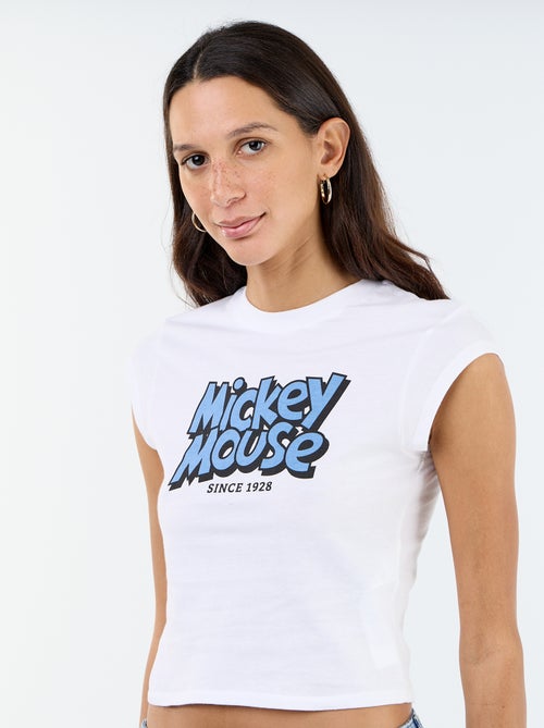 Camiseta 'Mickey' cropped - Kiabi