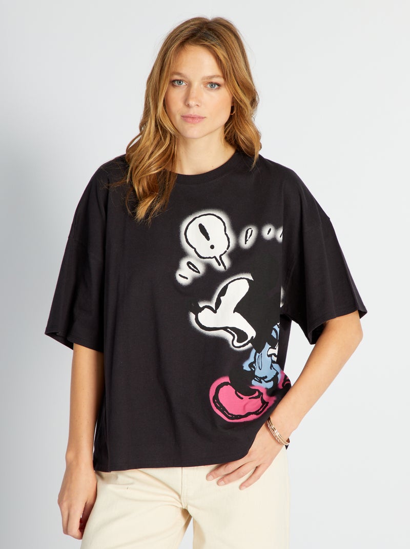 Camiseta 'Mickey' de manga corta NEGRO - Kiabi