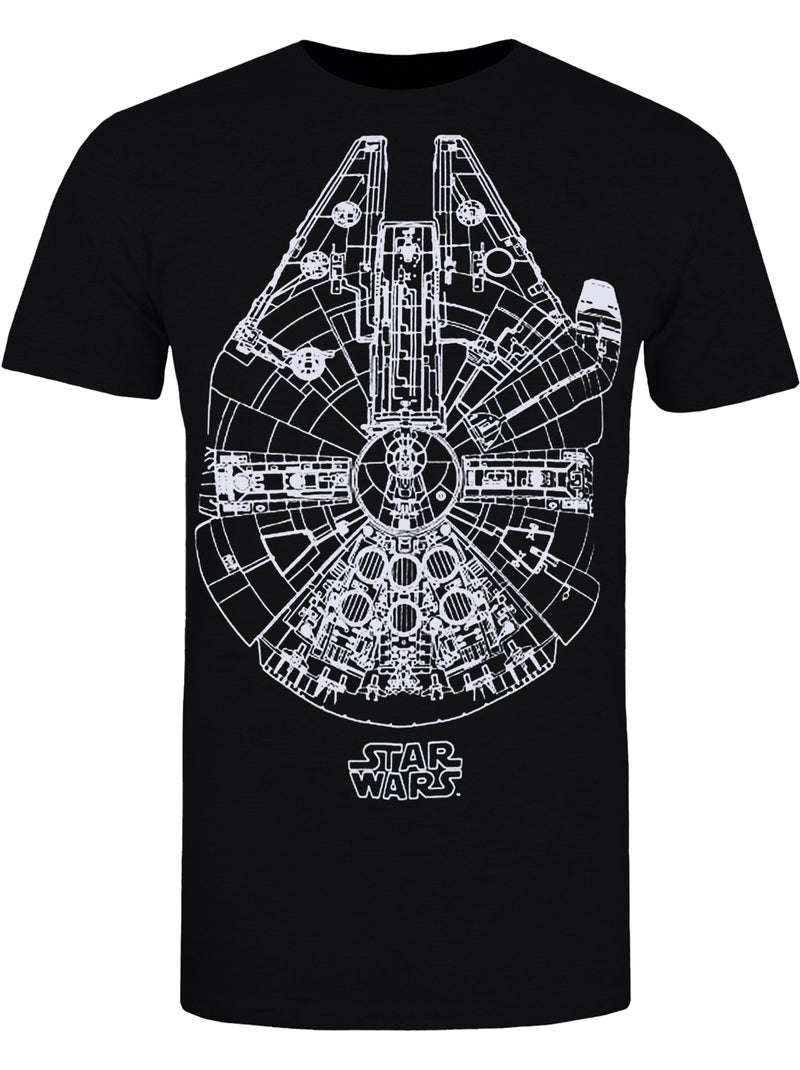 Camiseta millennium falcon para hombre - star wars Negro - Kiabi