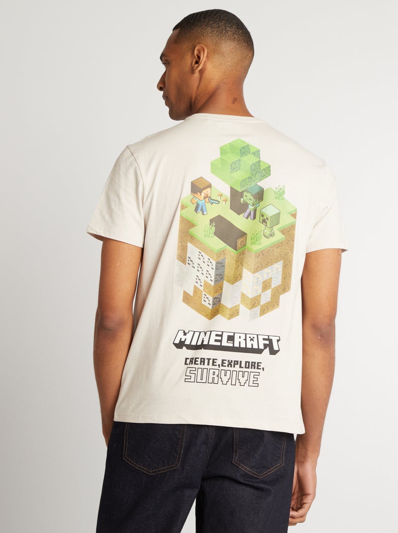 Camiseta 'Minecraft' con cuello redondo GRIS - Kiabi