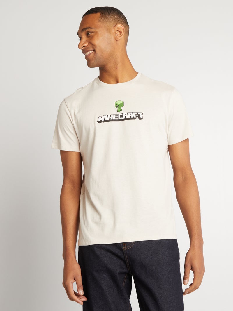 Camiseta 'Minecraft' con cuello redondo GRIS - Kiabi