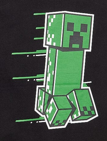 Camiseta 'Minecraft' con estampados y mangas a contraste