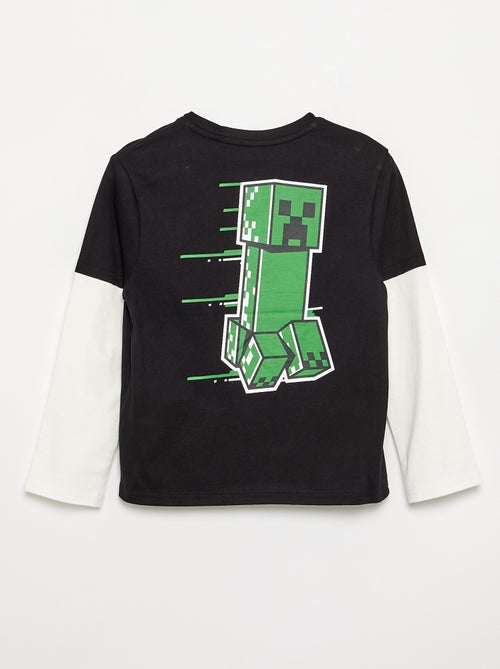 Camiseta 'Minecraft' con estampados y mangas a contraste - Kiabi Camiseta 'Minecraft' con estampados y mangas a contraste - Kiabi