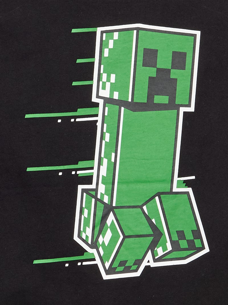Camiseta 'Minecraft' con estampados y mangas a contraste Negro - Kiabi