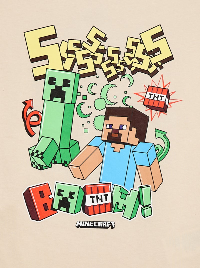 Camiseta 'Minecraft' de manga corta Beige - Kiabi