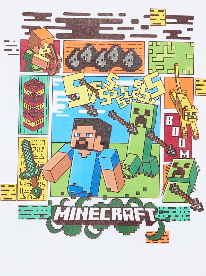 Camiseta 'Minecraft' de manga corta Blanco - Kiabi