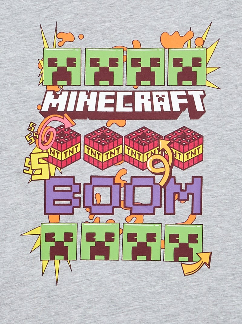 Camiseta 'Minecraft' de manga corta Gris - Kiabi