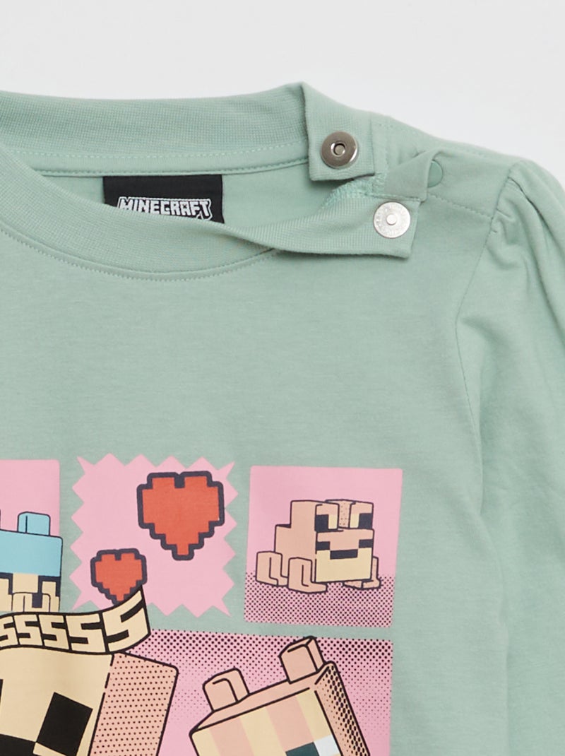 Camiseta 'Minecraft' de manga larga - colección fácil de poner Verde - Kiabi
