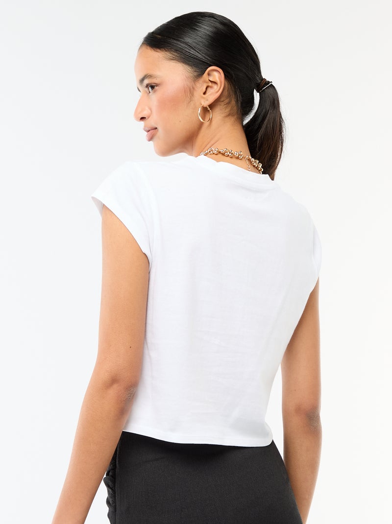 Camiseta 'Minnie' cropped 'Disney' Blanco - Kiabi