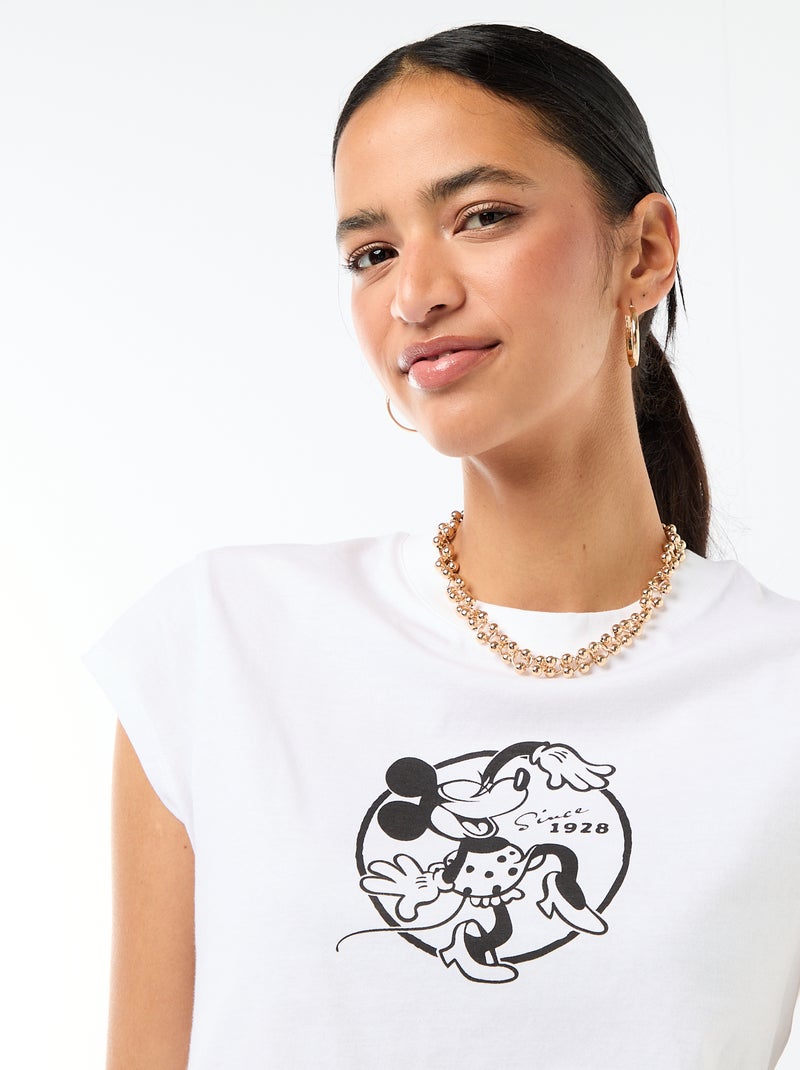 Camiseta 'Minnie' cropped 'Disney' Blanco - Kiabi