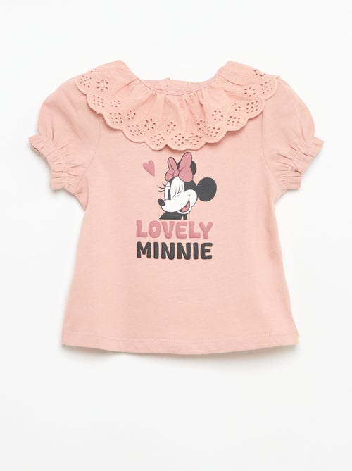 Camiseta 'Minnie' de 'Disney' de manga corta con volante en el cuello - Kiabi Camiseta 'Minnie' de 'Disney' de manga corta con volante en el cuello - Kiabi
