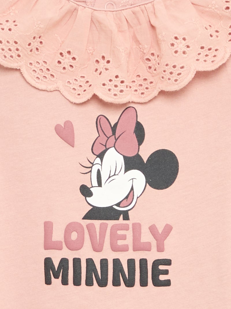 Camiseta 'Minnie' de 'Disney' de manga corta con volante en el cuello Rosa - Kiabi