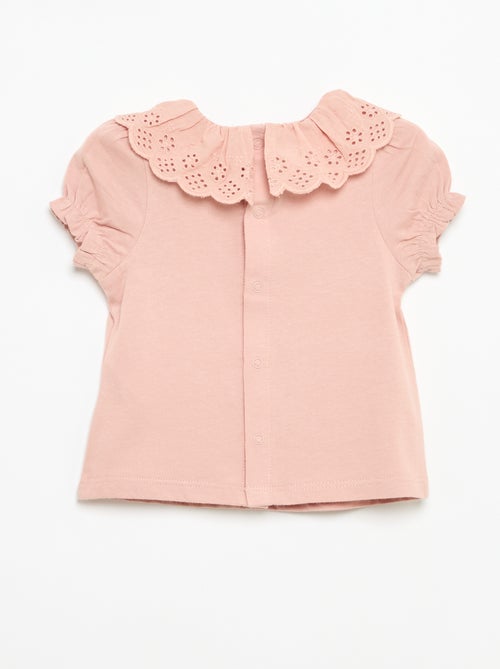 Camiseta 'Minnie' de 'Disney' de manga corta con volante en el cuello - Kiabi Camiseta 'Minnie' de 'Disney' de manga corta con volante en el cuello - Kiabi