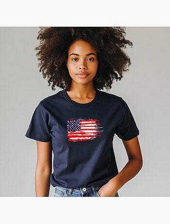Camiseta mujer - american spatter flag