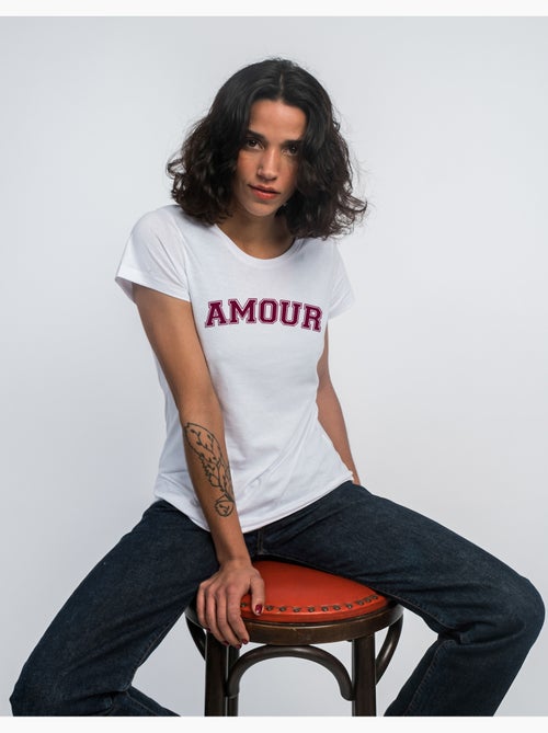 Camiseta Mujer - AMOUR TYPO USA - Kiabi